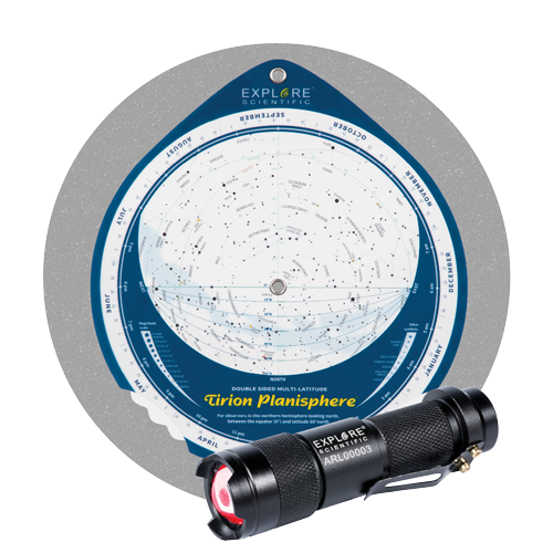 Planisphere and flashlight